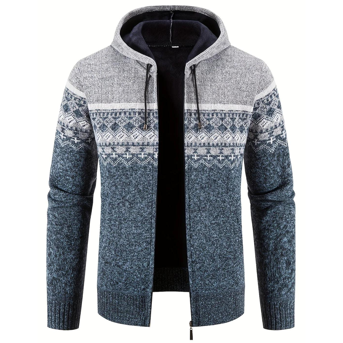 Gavin - Hooded cardigan with zip fastening
