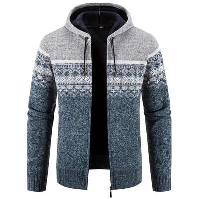 Gavin - Hooded cardigan with zip fastening