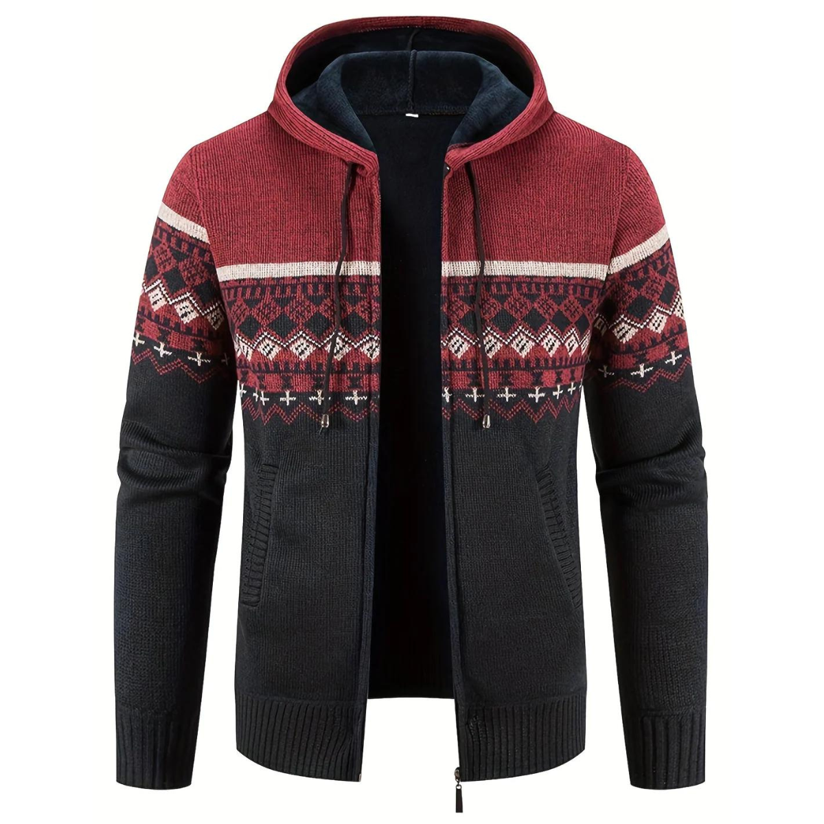 Gavin - Hooded cardigan with zip fastening