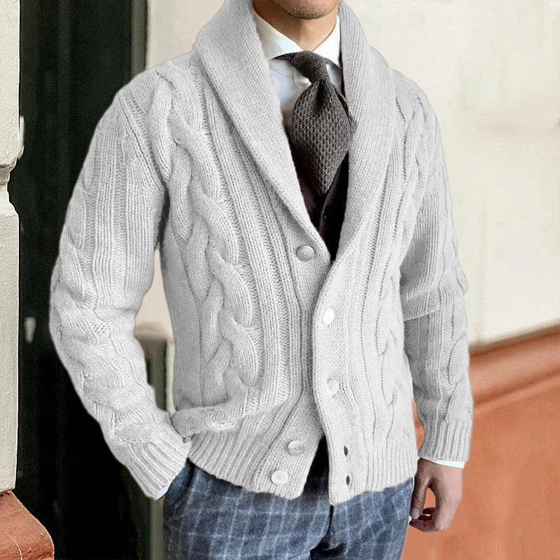 Warm men's cardigan for autumn and winter