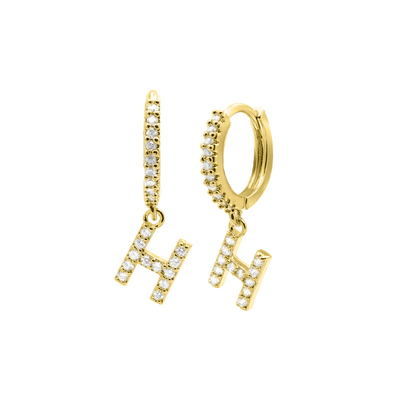 Shiny Letter earrings 18K gold-plated