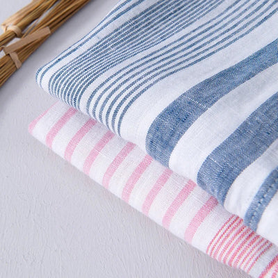 High-quality linen men's shirt in pink and blue