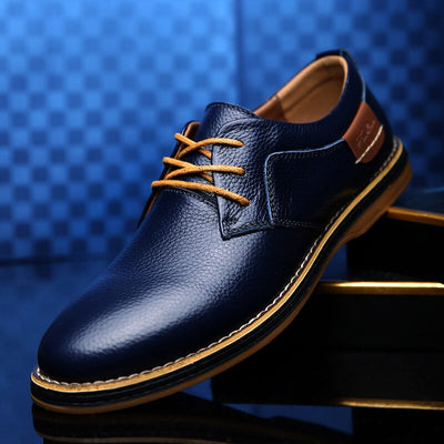 High-quality men's leather Oxford shoes in various colours