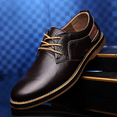 High-quality men's leather Oxford shoes in various colours