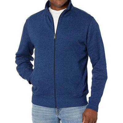Men's sporty zip-up sweatshirt with stand-up collar