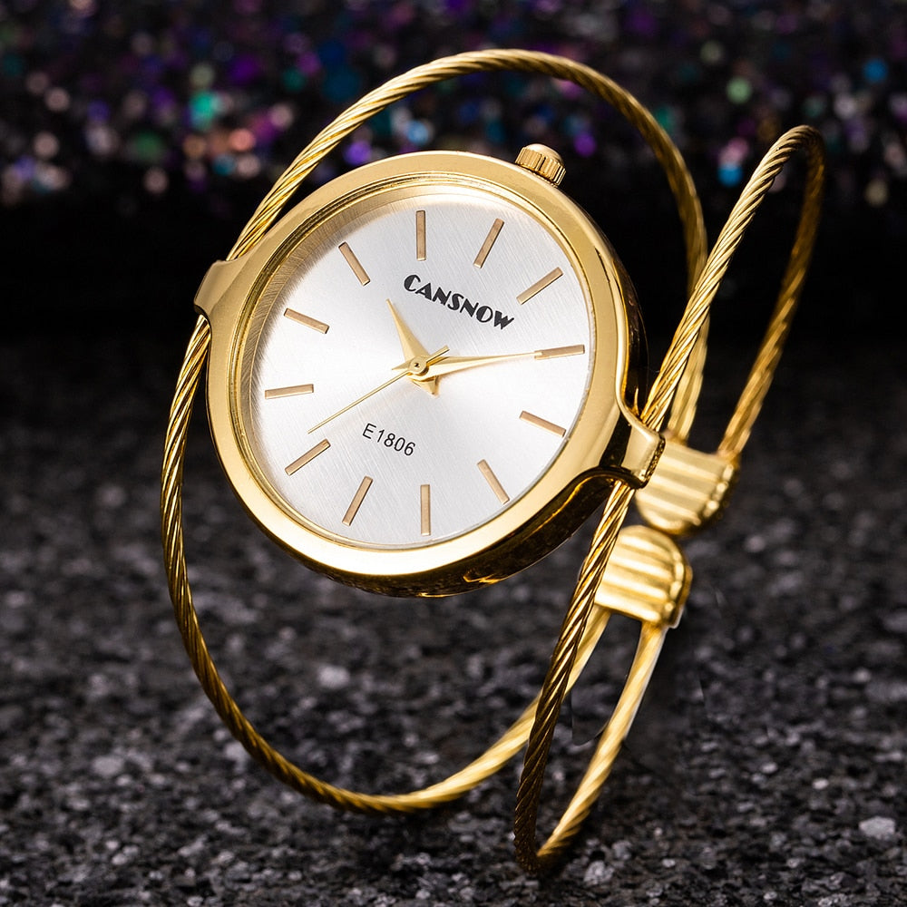 Cansnow Intertwined bangle watch