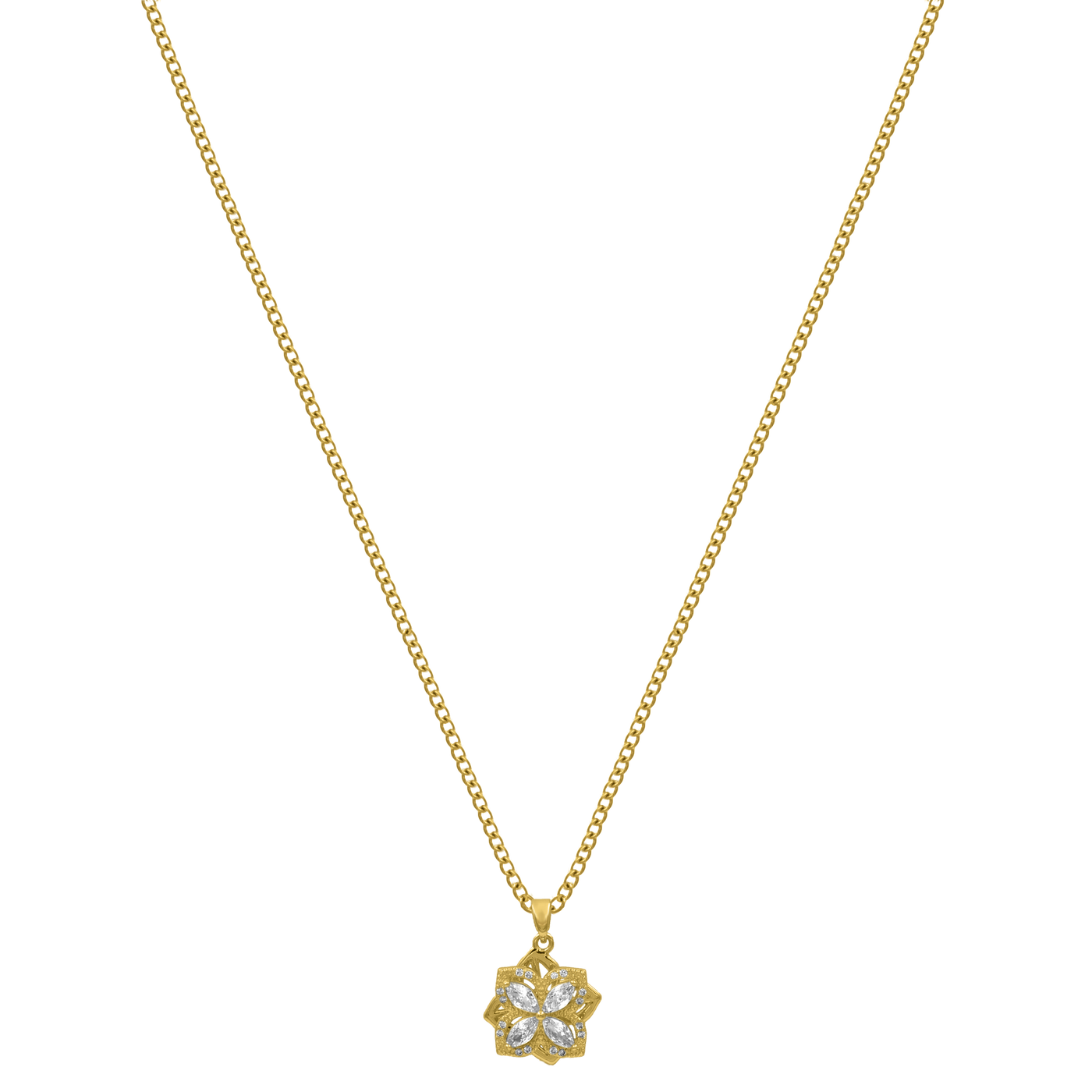 Rotating Flower necklace 18K gold-plated