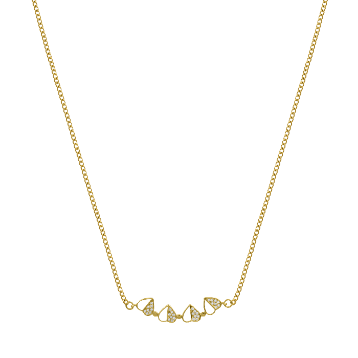 Lucky mother-of-pearl heart necklace 18K gold-plated