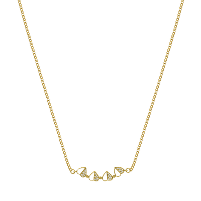 Lucky mother-of-pearl heart necklace 18K gold-plated