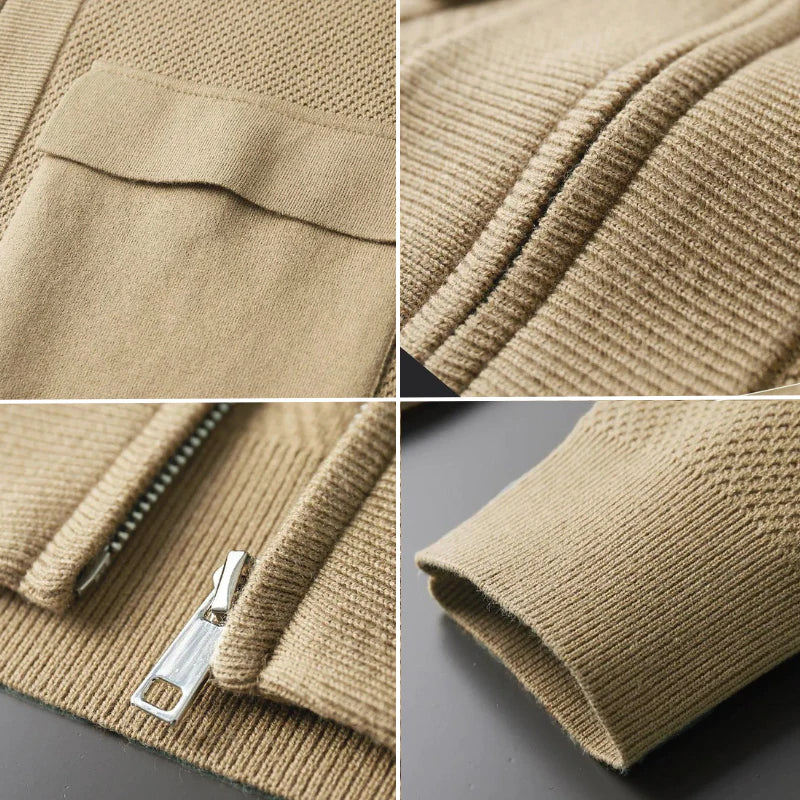 Cardigan - Men - Virgin Wool Blend Knit - Open Front - Edward