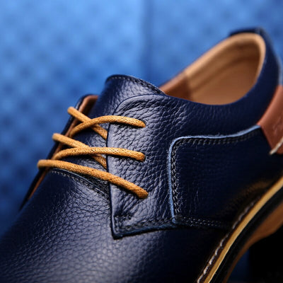 High-quality men's leather Oxford shoes in various colours