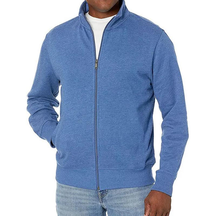 Men's sporty zip-up sweatshirt with stand-up collar