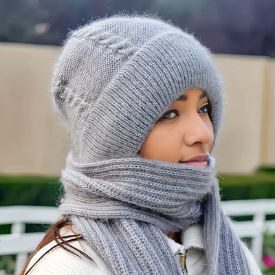 2-in-1 woollen hat + scarf
