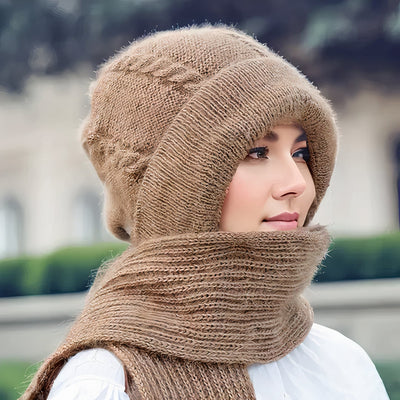 2-in-1 woollen hat + scarf