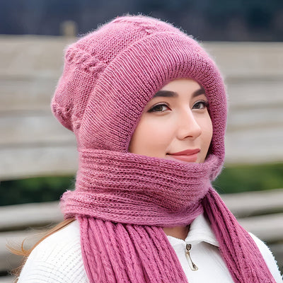 2-in-1 woollen hat + scarf