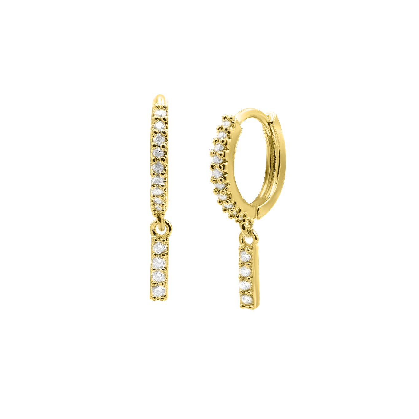 Shiny Letter earrings 18K gold-plated
