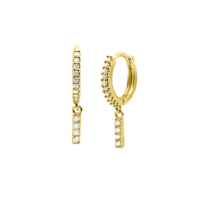 Shiny Letter earrings 18K gold-plated