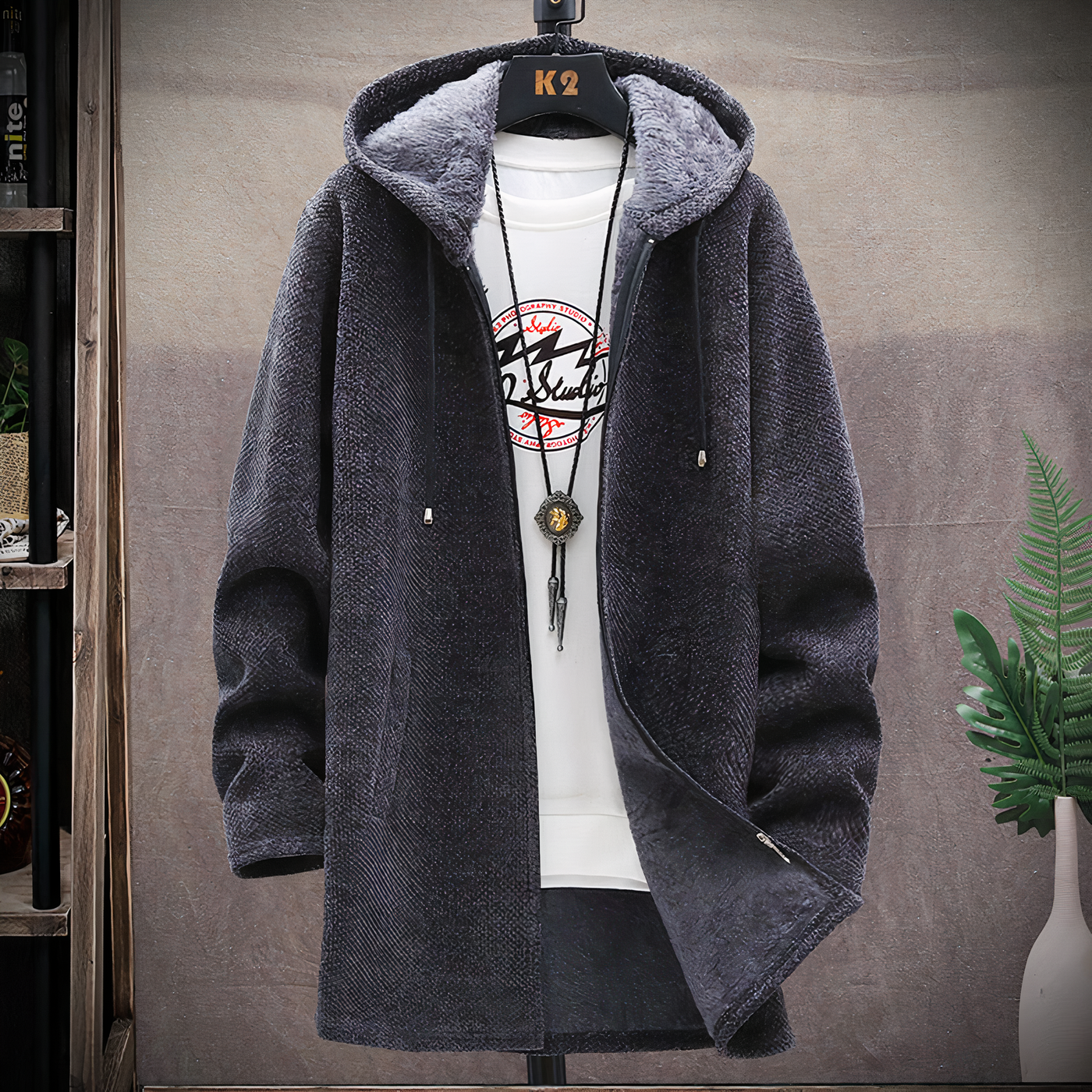 Jayden - Long hooded cardigan