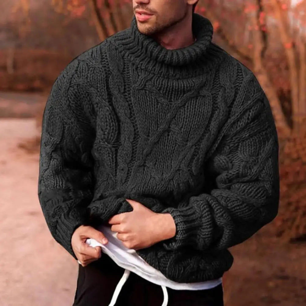 JENSON - Knitted jumper with braided plait for men