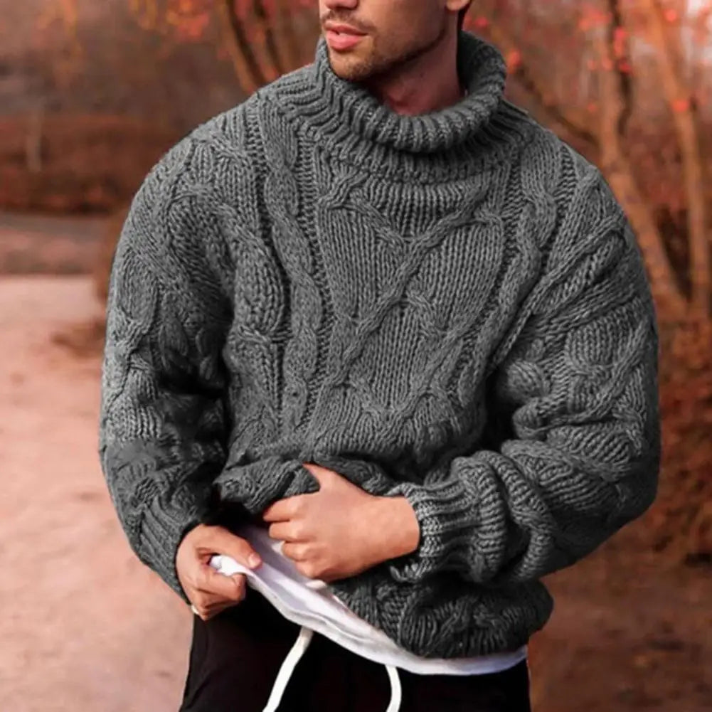 JENSON - Knitted jumper with braided plait for men