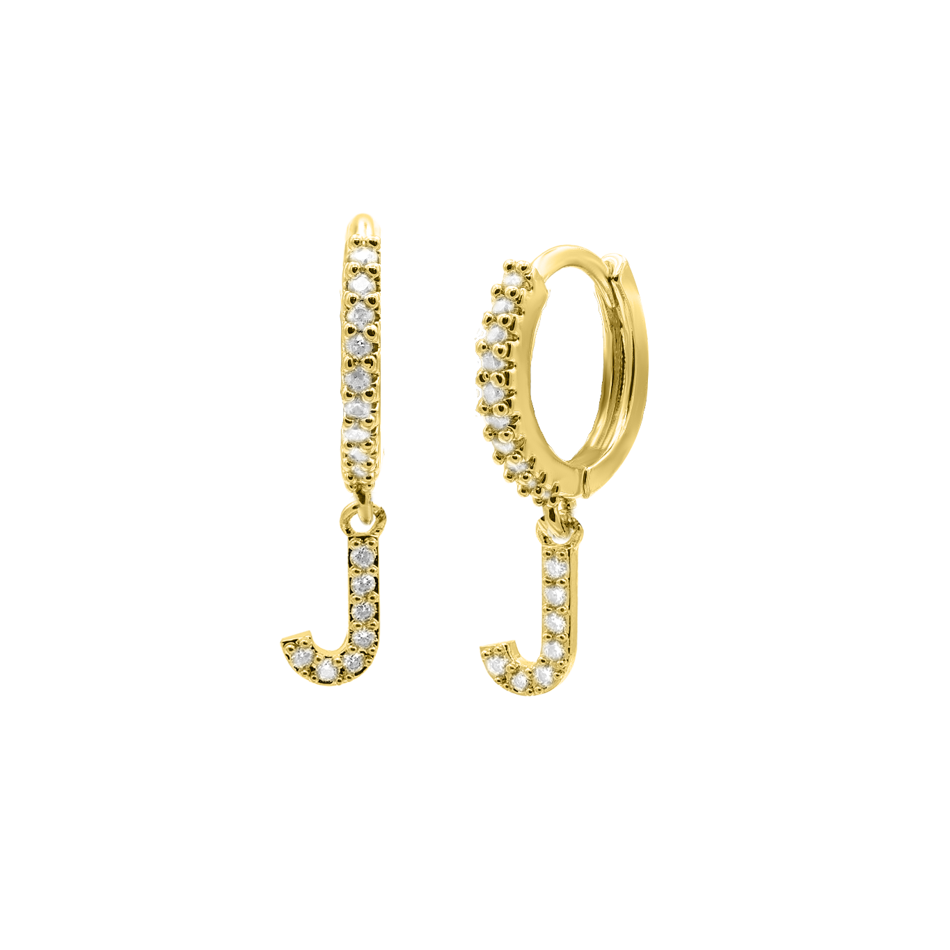 Shiny Letter earrings 18K gold-plated