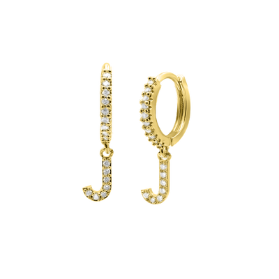 Shiny Letter earrings 18K gold-plated
