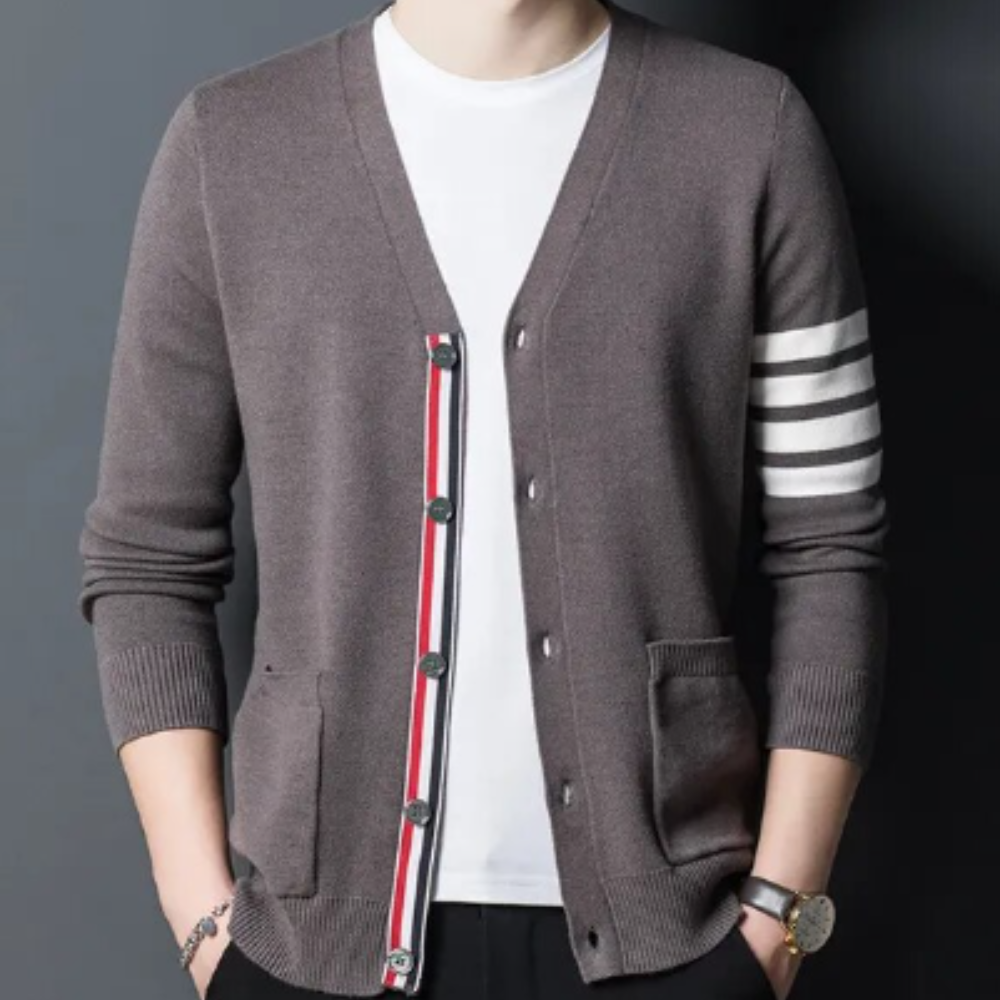 Men’s Button-Front V-Neck Cardigan - Kenneth