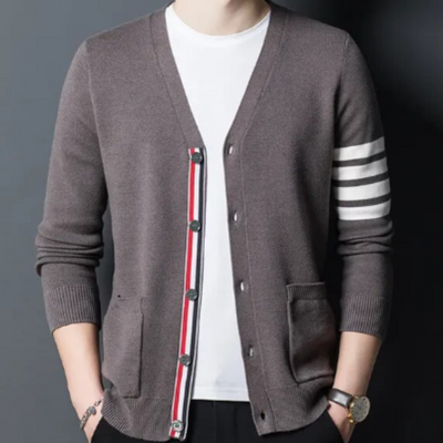 Men’s Button-Front V-Neck Cardigan - Kenneth
