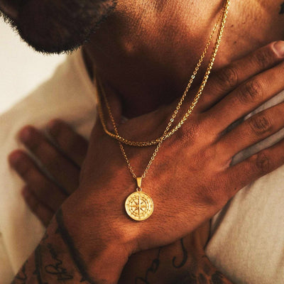 Onyx Sense of Freedom compass necklace