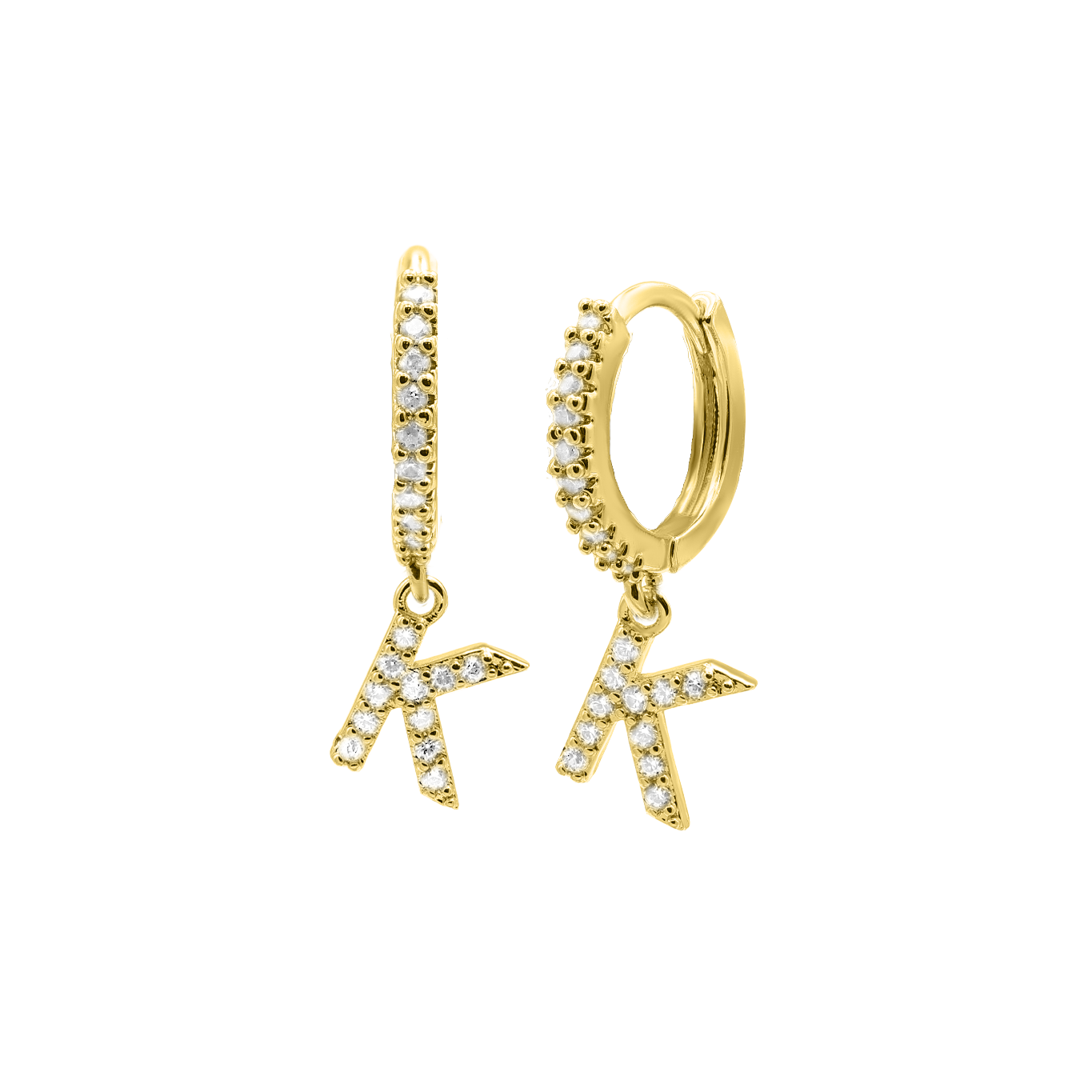 Shiny Letter earrings 18K gold-plated