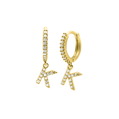 Shiny Letter earrings 18K gold-plated