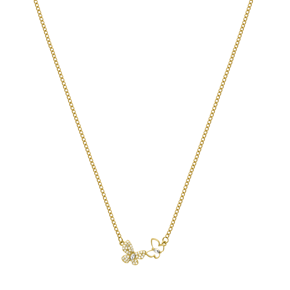 Mother-of-pearl Twin Butterfly14K Gold-plated
