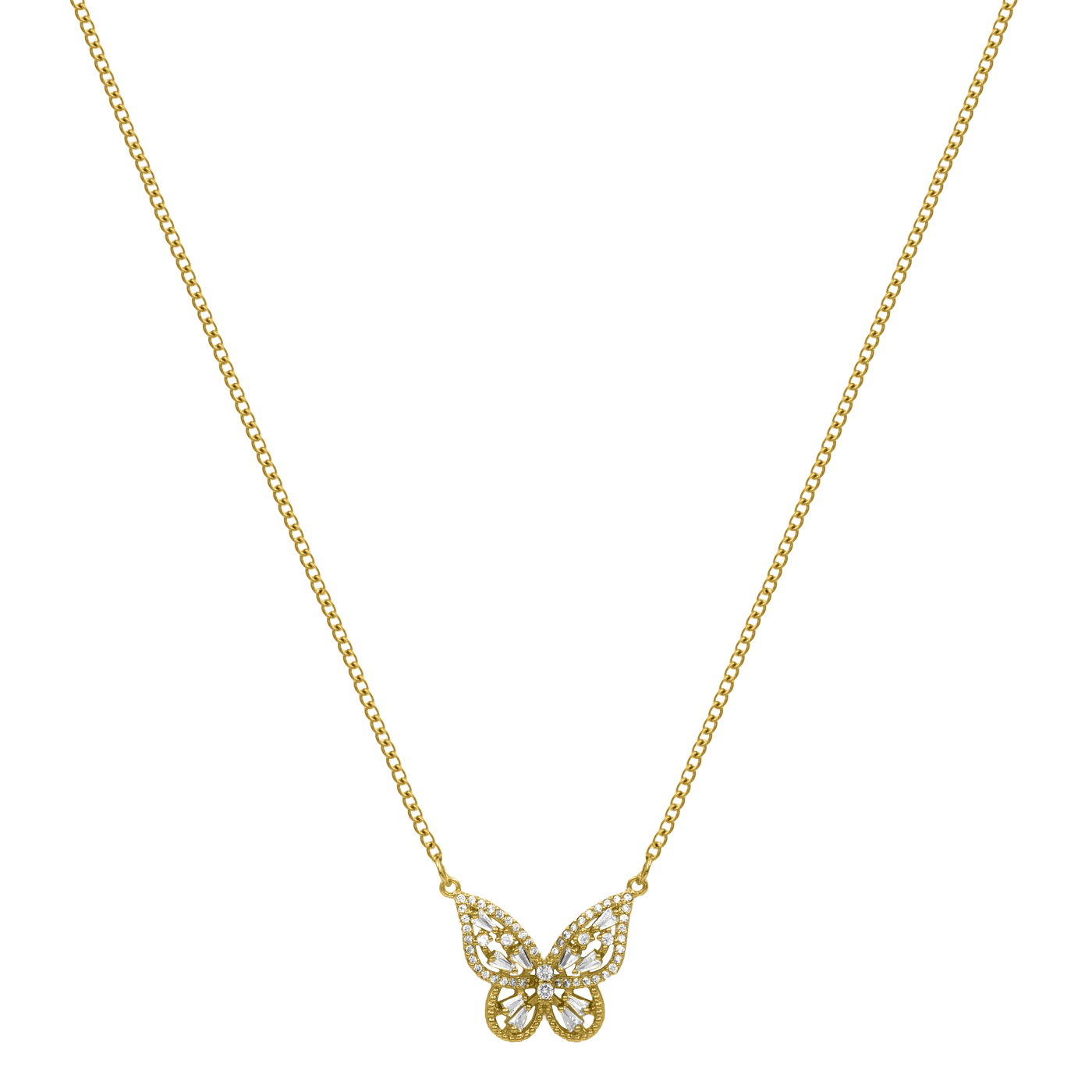 Fabulous Dream Butterfly Necklace 14K Gold-plated
