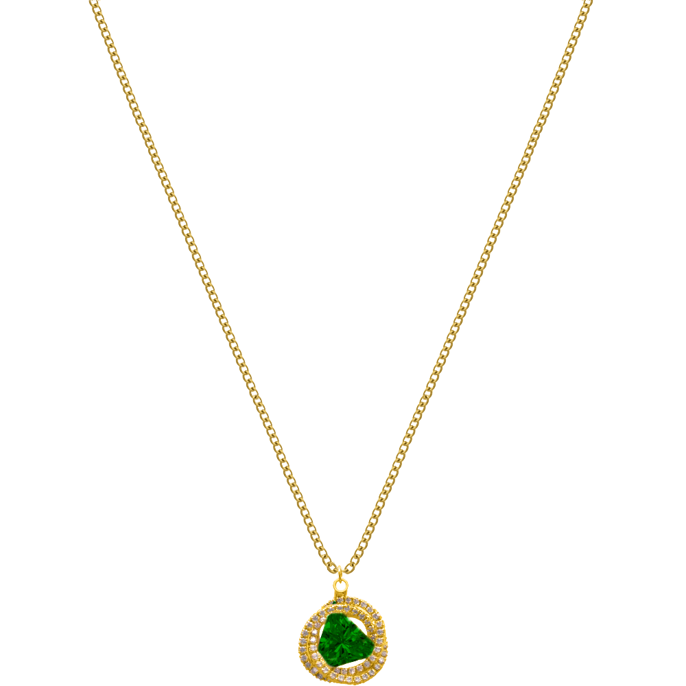 Trapped pyramid chain 14K gold-plated