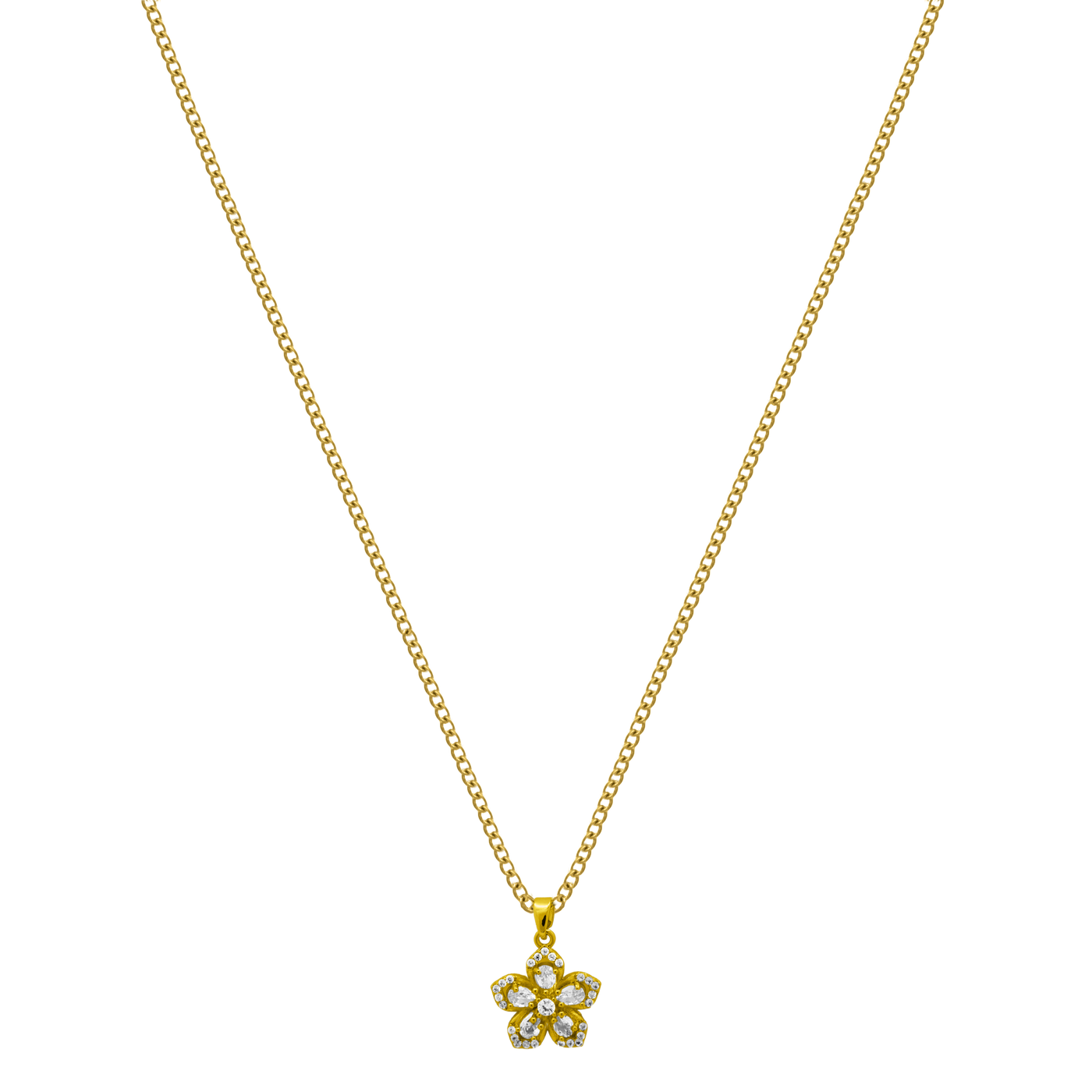Cluster Flower necklace 18K gold-plated