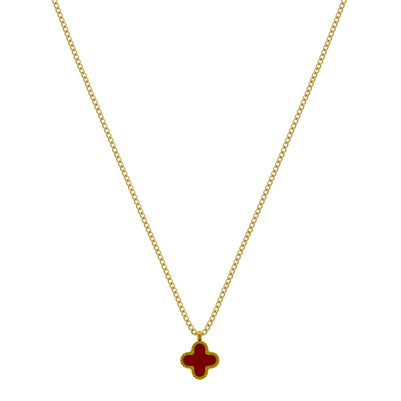Red Black 2in1 Unique Leaf Chain 18K Gold Plated