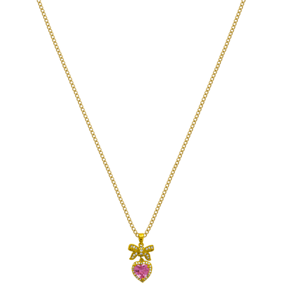 Ribbon Heart necklace 18K gold-plated