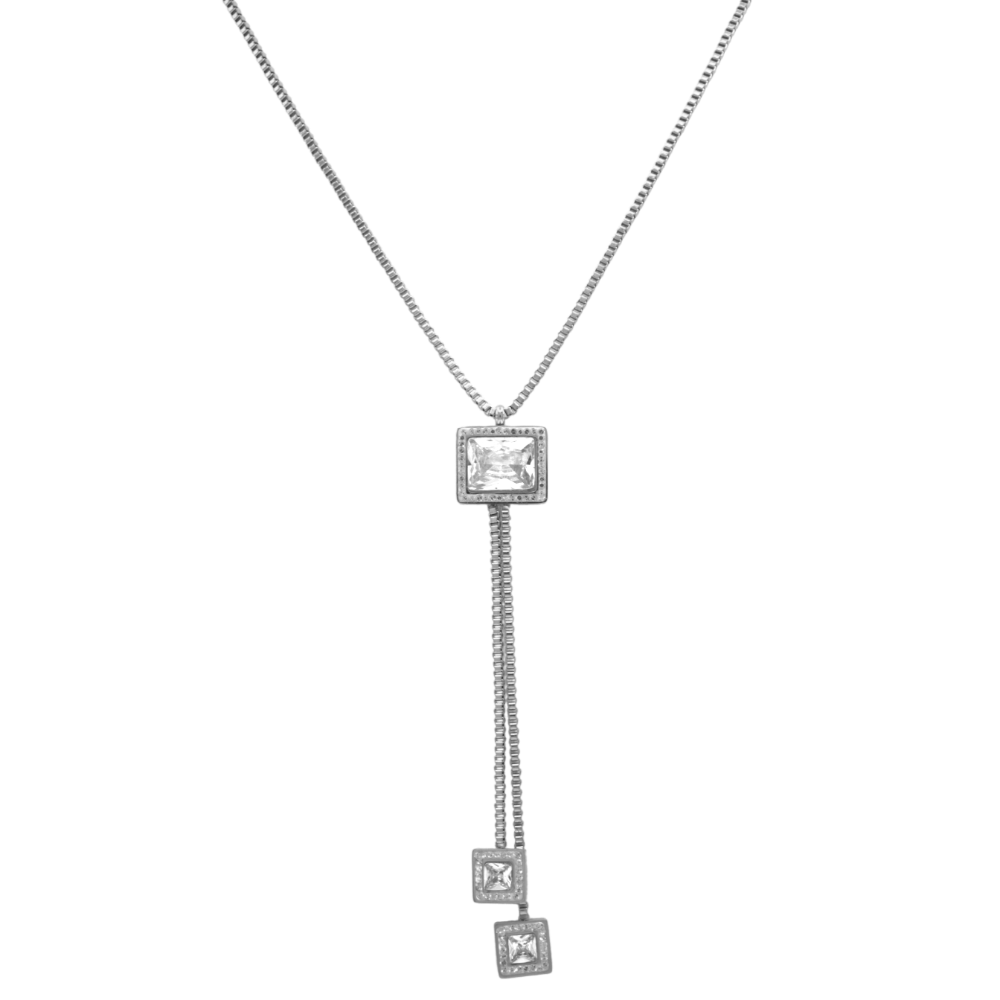 Square Dangle Mirror Chain 18K Gold Plated