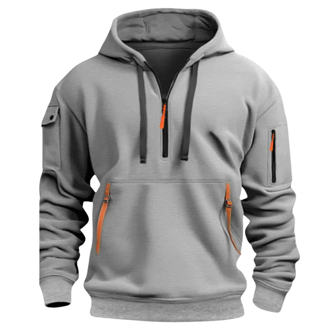 Men's sweatshirt with hood and pockets - Cesar