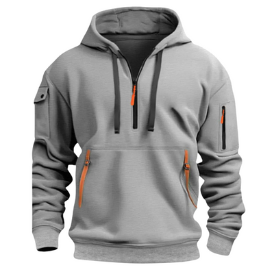 Men's sweatshirt with hood and pockets - Cesar