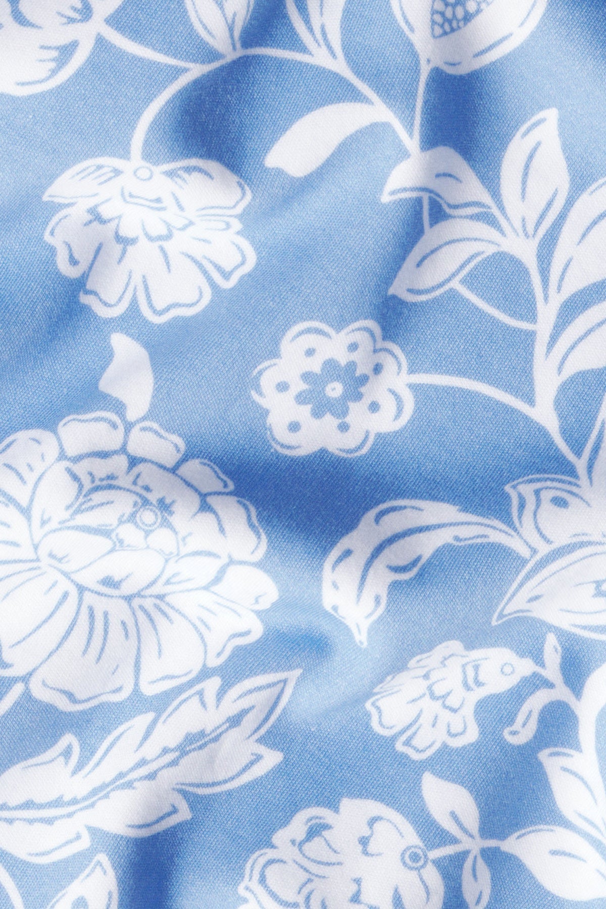 Nana - Pima nightgown with ruffles in "Baltic Bouquet".