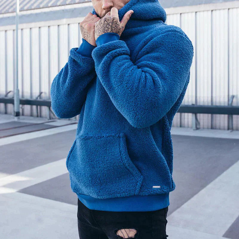 LOUIS - Long-sleeved plush hooded jumper