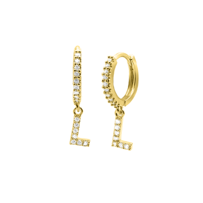 Shiny Letter earrings 18K gold-plated