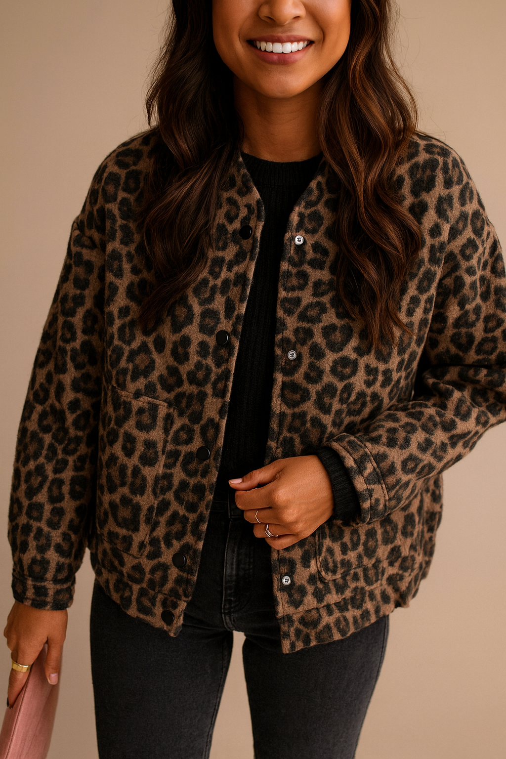 Women's jacket with leopard print - Leandra