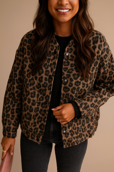 Women's jacket with leopard print - Leandra