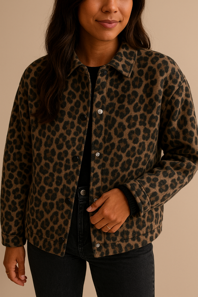 Women's jacket with leopard print - Leandra
