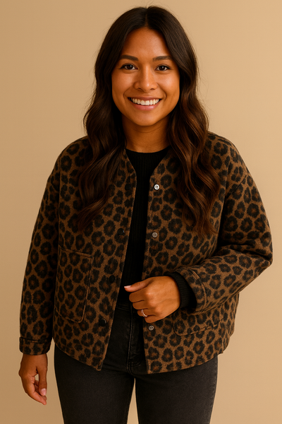 Women's jacket with leopard print - Leandra