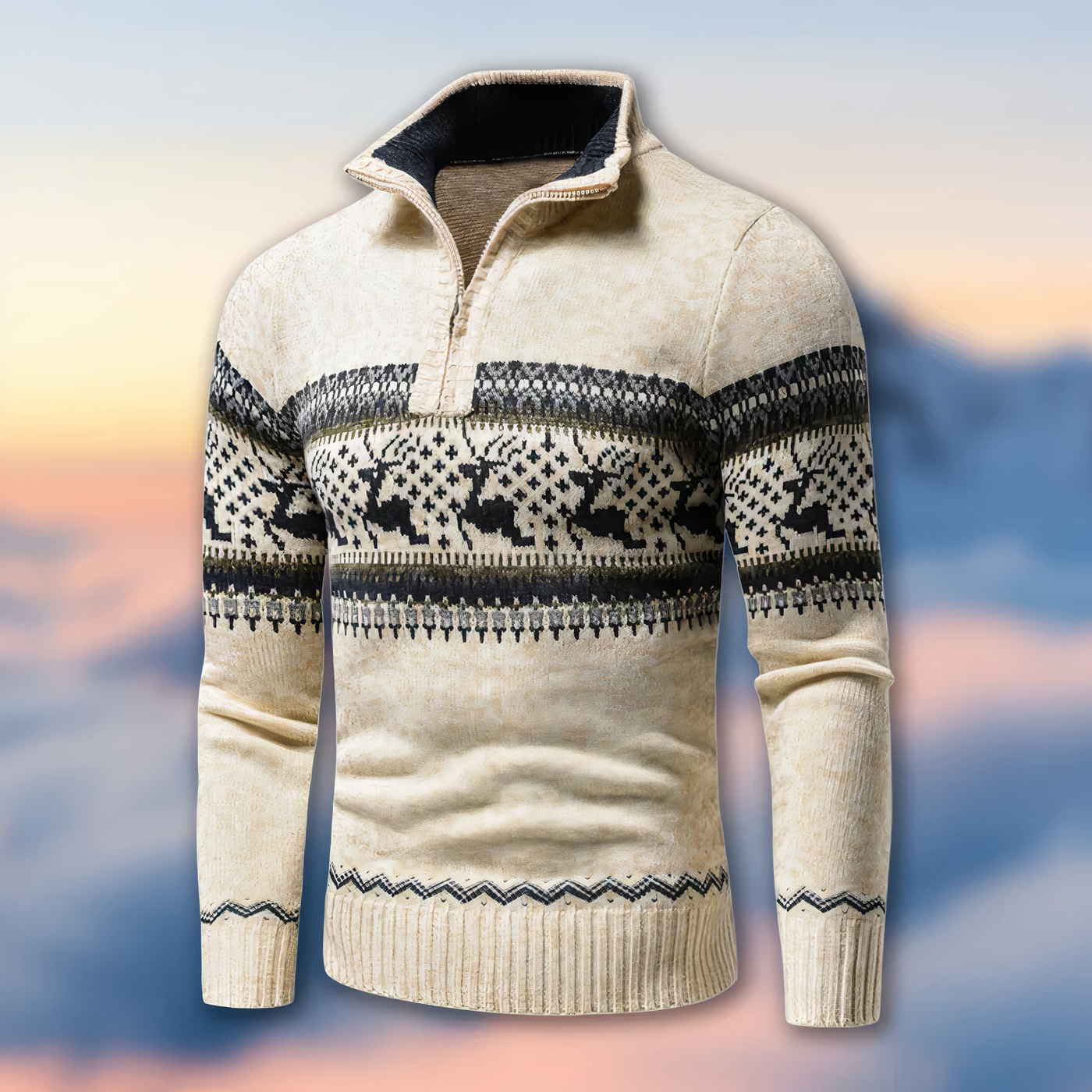 MUNRO - Knitted jumper with half zip