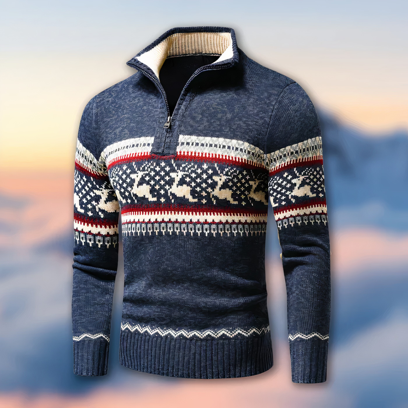 MUNRO - Knitted jumper with half zip