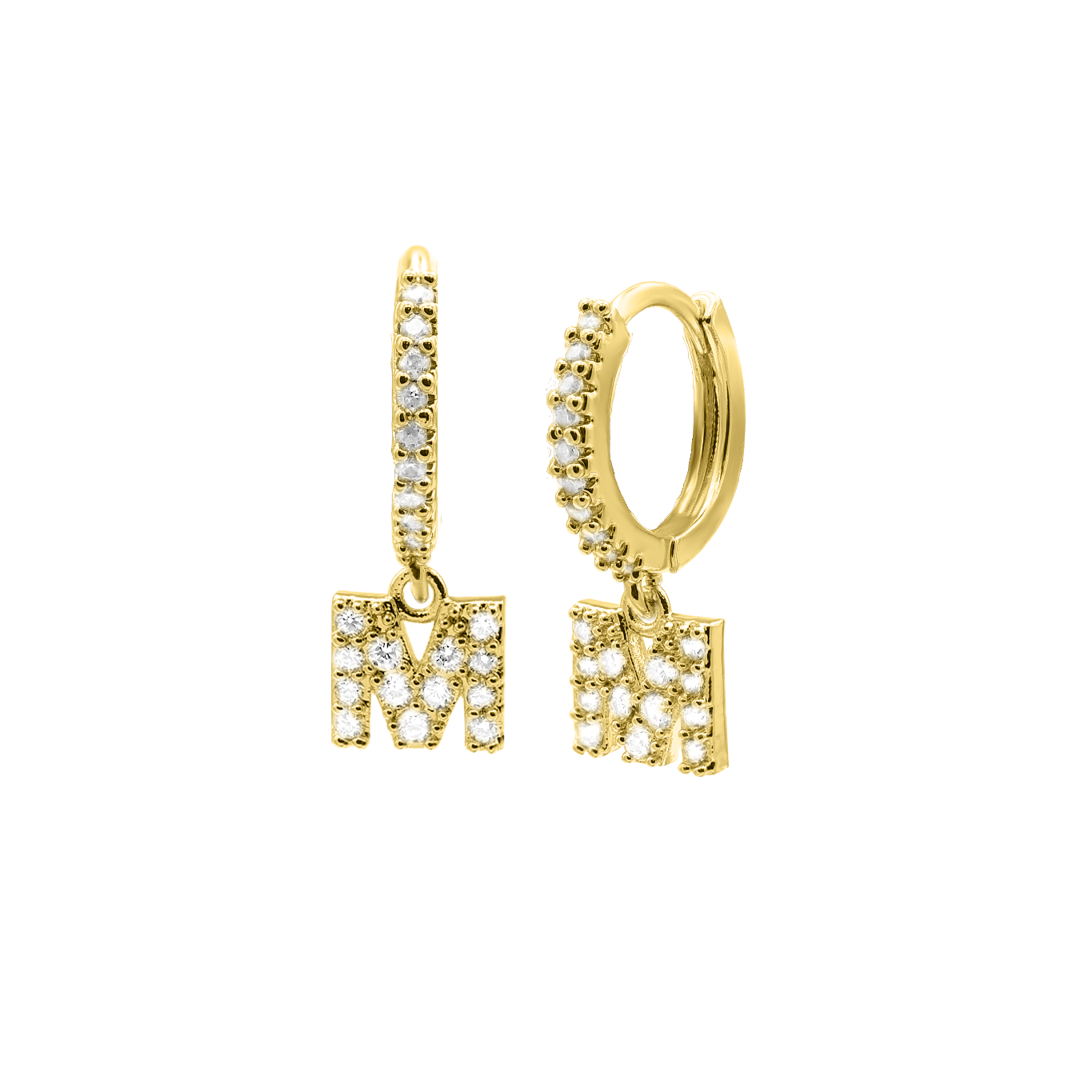 Shiny Letter earrings 18K gold-plated